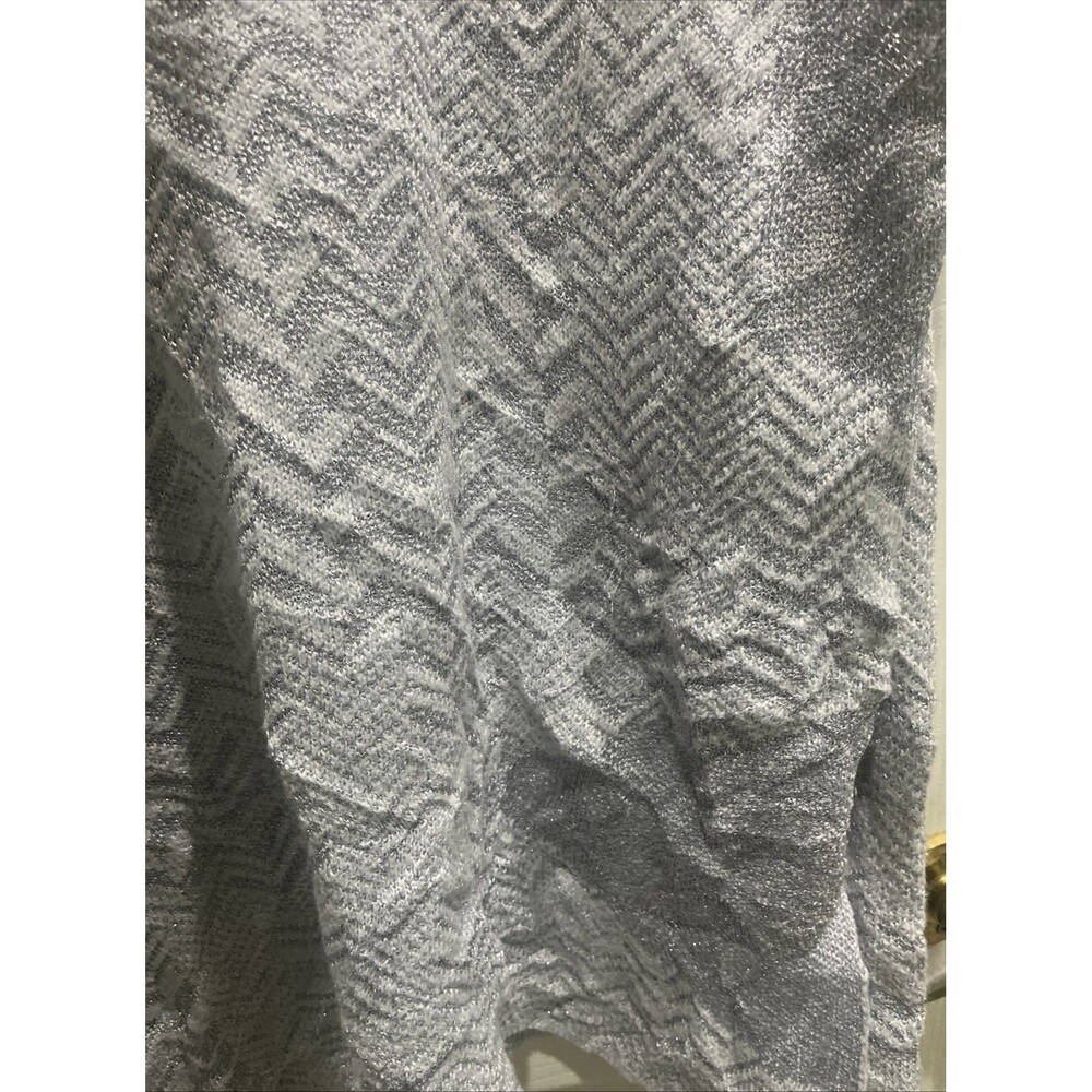 Vera Wang SimplyVera  Womens Sweatshirt XL Silver Gray Metallic - Picture 3 of 6